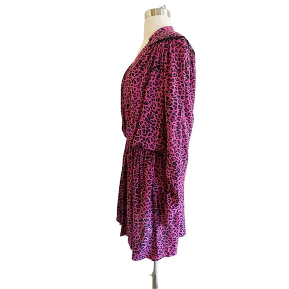 ZADIG & VOLTAIRE Reveal Leopard Print Dress Hot Pink Black MSRP $398 Large NWT - Picture 7 of 12